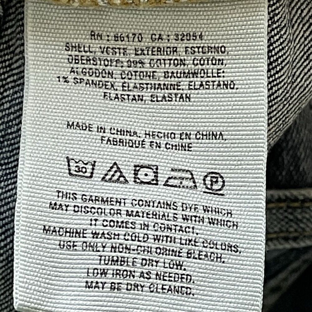 Pilcro Crop Flare Jeans Size 28 Two Tone Blue Denim Raw Hem Button Fly 5 Pocket - Picture 9 of 10